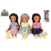 Teddies Bábika s maznáčikom plast 12cm pevné telo 3 druhy