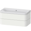 DURAVIT Happy D.2 Plus c-shaped závesná skrinka s nábytkovým umývadlom bez otvoru, 2 zásuvky, 975 x 490 x 480 mm, biela matná lakovaná, HP4348N3636