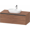 DURAVIT Ketho 2 závesná skrinka pod umývadlo na dosku, 1 zásuvka, 1200 x 550 x 459 mm, orech prírodný, K24887079790000