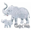 HCM Kinzel 3D Crystal puzzle Slon s mláďaťom 46 ks