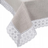 Obrus s bielou čipkou RETRO prírodná 180x140 (Obrus s bielou čipkou RETRO prírodná 180x140)