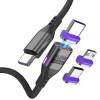 Kábel Clark USB - USB typ C / microUSB / Lightning 1 m čierny