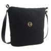 Grosso Velká černá beránková dámská crossbody taška M821 GROSSO