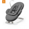 Stokke Steps Bouncer - lehátko s funkciou jemného hojdania | Herringbone Grey / White Chassis