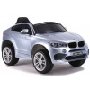 LEAN CARS BMW X6 strieborne lakované auto na batérie