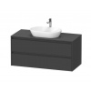 Duravit Ketho.2 Umývadlová skrinka s výrezom, 57x120x55 cm, 2 zásuvky, grafit mat K24897049490000