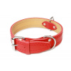 BAFPET Kožený obojok zdobený šitím, HERRY Farba: Červená, Rozmer: 45mm x 75cm /57-68/ 07105A