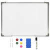 vidaXL Magnetická tabuľa stierateľná za sucha biela 70 x 50 cm oceľ