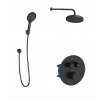 kielle Oudee - Termostatická batéria pod omietku, na 2 spotrebiče, s príslušenstvom EcoSpare a telesom, matná čierna 20602SPT94