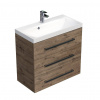 Swiss aqua technologies Koupelnová skříňka s umyvadlem SAT Cube Way 80x76,5x40 cm dub wellington CUBE2803DW