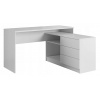 PC stôl rohový 138/110 TOX so zásuvkami matný BIELY