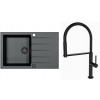 Set Alveus (dřez Cadit 20 Black Edition Black 91 + baterie Deep black Černá matná) SETA24005