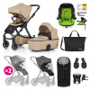 PETITEMARS PETITE&MARS Kočík kombinovaný ICON 2v1 Mocha Beige XXL AIR + KIDDY Evoluna i-size 2 + základňa