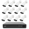 Balík video sledovania NVR PNI House IP716, 16 kanálov IP 4K, H.265, ONVIF a 12 kamier PNI IP125 s IP, 5MP, IP66