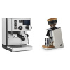 Rancilio Silvia BC PID + Eureka Mignon Single Dose, White & Oak