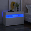 vidaXL Nočný stolík a LED svetlá biely 60x35x40 cm spracované drevo 3082774