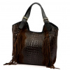 Dámska kožená kabelka Luka 25-019 CROCO hnedá 37 x 32 x 13 cm
