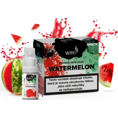 Liquid WAY to Vape 4Pack Watermelon 4x10ml-0mg (Šťavnatý a svěží vodní meloun)