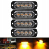 4x 4 LED 12/24V Výstražné stroboskopy Auto stroboskopické svetlá