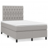 Box spring postel s matrací a LED světle šedá 120x190 cm textil Šedá 3270218