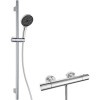 KIELLE Oudee nástenný sprchový termostat, ručná sprcha 3jet priemer 130 mm, sprchová tyč 70 cm, jazdec a sprchová hadica 150 cm, chróm/čierna, 20602SNT30