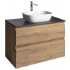 Aqualine ALTAIR skrinka s doskou 87,5 cm, dub emporio/antracit bridlica AI390-02