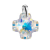 Strieborný prívesok s kryštálom Swarovski AB efekt kríž 34011.2 ab