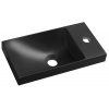 Sapho AGOS umývátko bez prepadu 40x22cm, liaty mramor, ľavé/pravé, čierna mat AS400B