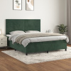 vidaXL Posteľný rám boxsping s matracom tmavozelený 160x200 cm zamat - Zelená - 151890-23102