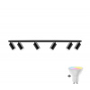 Polux | LED RGBW Stmievateľné kúpeľňové bodové svietidlo TURYN 6xGU10/6,5W/230V IP44 čierne | LEDSA1946