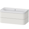 DURAVIT Happy D.2 Plus c-shaped závesná skrinka s nábytkovým umývadlom bez otvoru, 2 zásuvky, 975 x 490 x 480 mm, nordická biela matná lakovaná, HP4348N3939