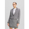 SAKO KARL LAGERFELD EMBELLISHED BOUCLE JACKET BLACK/WHITE/SILVER
