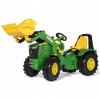 Rolly Toys Šľapací traktor John Deere + nafuk. kolesá + nakladač + radenie