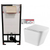 DEANTE Podstavný rám, pre závesné WC misy bez tlačidla + WC INVENA FLORINA WITH SOFT se sedlem RIMLESS CST_WC01 X FL1
