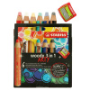 Pastelky Stabilo Woody Arty 3v1 6ks + strúhadlo
