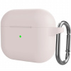 AppleKing silikónový ochranný obal s karabínou pre AirPods 3 - béžový - možnosť vrátiť tovar ZADARMO do 30tich dní