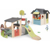 Set hracie centrum a domček s reštauráciou Multisport Fun Center Life Smoby rozšíriteľný so 150 cm šmykľavkou a piknikovým stolíkom