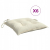 Podsedáky na stoličky, 6 ks, krémové, 50x50x7 cm, látka