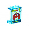 87552pb090 Transparent Light Blue Panel 1 x 2 x 2 with Red Robot Spider Pattern (Průhledný světle modrý panel 1 x 2 x 2 s červeným vzorem robota pavouka)