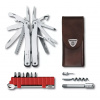 Victorinox 3.0236.L SwissTool Spirit X Plus RATCHET, 105 mm, strieborný + kožené puzdro čierne