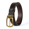 Kožený opasok HERITAGE, šírka 3,3 cm, Tmavo hnedý (VHERITAGE-TH)