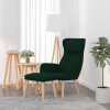 Relaxačné kreslo s podnožkou tmavozelené zamat-ForU-3097822
