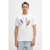 Bavlnené tričko United Colors of Benetton pánske, biela farba, s potlačou, 3BL0U10AG M