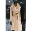 Max Original Leather Vlnený kabát s líškou REBECCA FUR camello (44 M) - Camel - 44