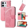 Peňaženkové kožené puzdro Butterfly Love na Xiaomi Redmi Note 13 Pro 4G - Ružová