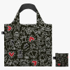 Skladacia nákupná taška LOQI KEITH HARING Black Pattern