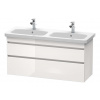 Duravit DuraStyle Umývadlová skrinka 61x123x45 cm, 2 zásuvky, lesklá biela DS649802222