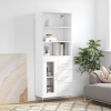 Vysoká skrinka biela 69,5x34x180 cm spracované drevo-ForU-3189493