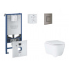Grohe Rapid SLX Set predstenovej inštalácie, klozetu, dosky SoftClose a tlačidla Skate Cosmopolitan, kefovaný Hard Graphite SANI11BB5111-GR