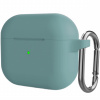 AppleKing silikónový ochranný obal s karabínou pre AirPods 3 - mentolový - možnosť vrátiť tovar ZADARMO do 30tich dní